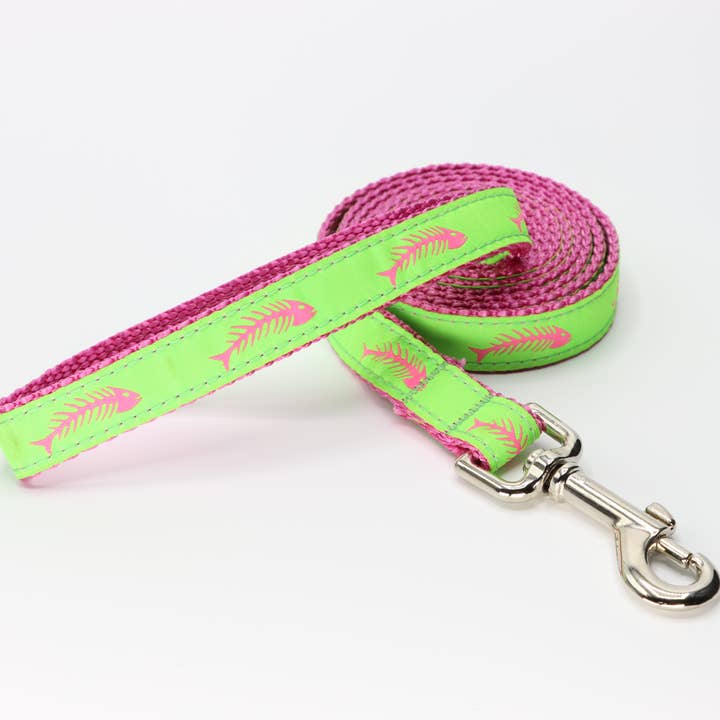Pink & Green Fishbones #384 for wholesale by Preston Ribbons