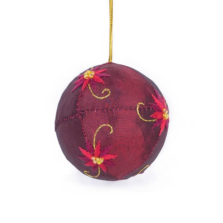 Poinsettia Bauble for wholesale by Thai Village