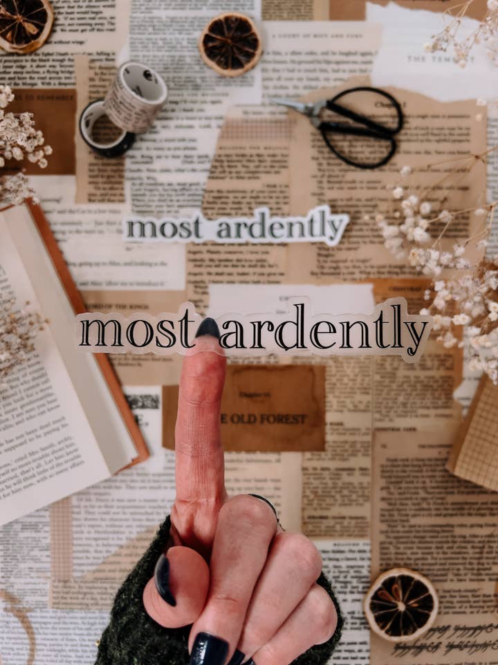 Most Ardently Serif Quote Sticker, Pride & Prejudice, 5x1in for wholesale by Twelfth Pine