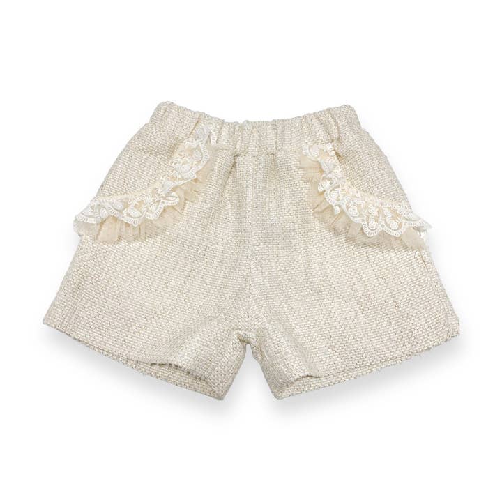 16002 Pantaloncini in tweed con bordo in organza (2 colori) per la vendita all'ingrosso da parte di Doe a Dear