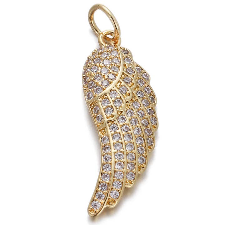 Angel Wing Charm For Charm Necklace for wholesale by Savvy Bling