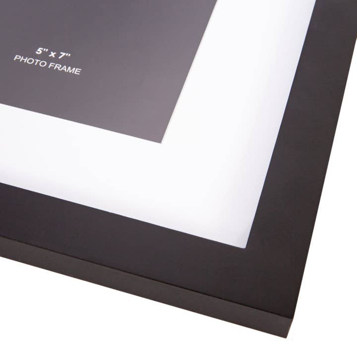 Happy Homewares – wholesale Picture frame – Classic Designer Mat Black MDF 5x7 Picture Frame for Free Standing or Wall Hung4