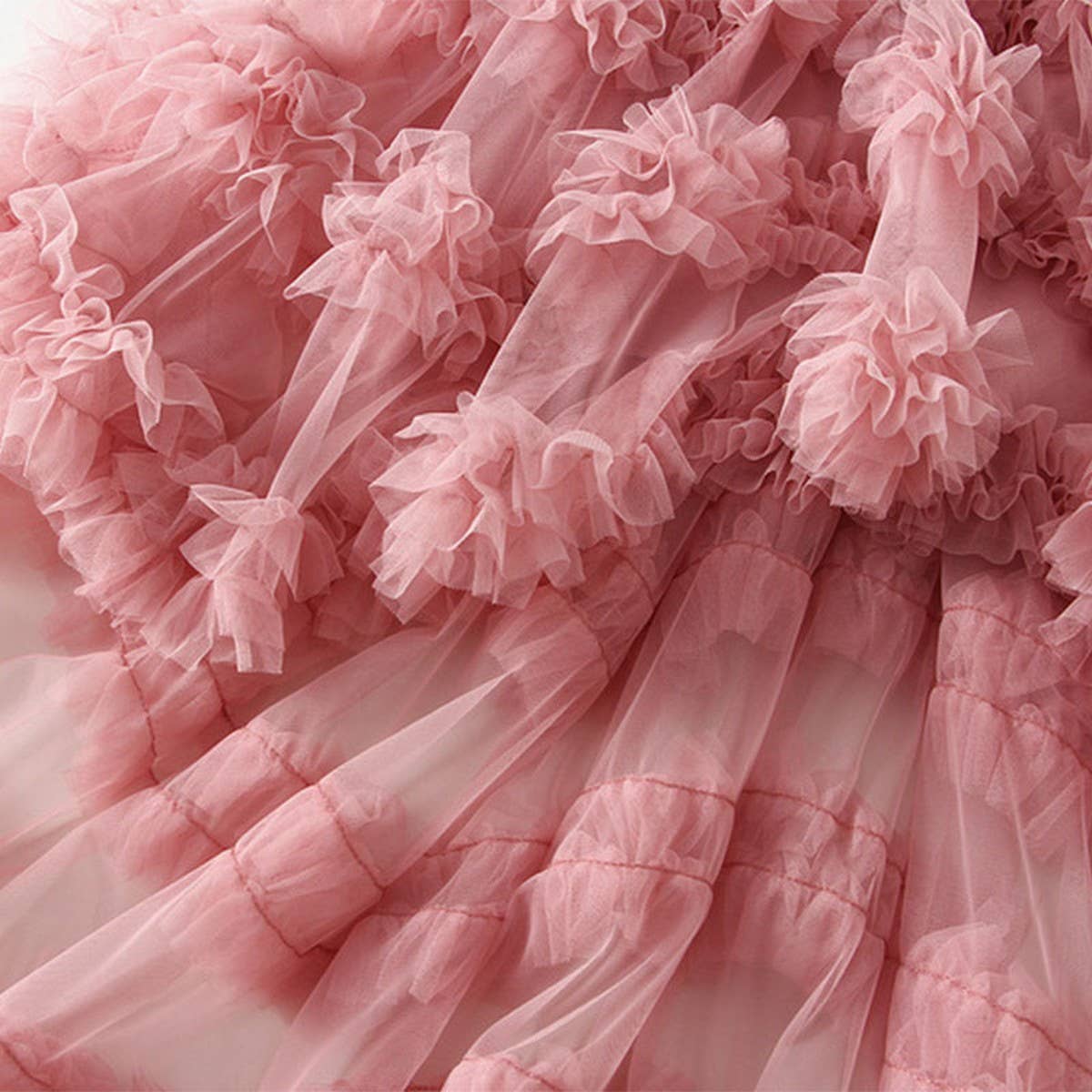 ACCITY - Wholesale Skirt - Women's - Candy Color Ruffle Tulle Irregular Midi Skirt_CWBMS04038