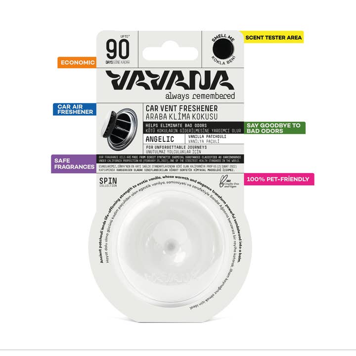 Non-Toxic Car Diffuser Clip - Vanilla Patchli - 90 Day Scent for wholesale by VAVANA