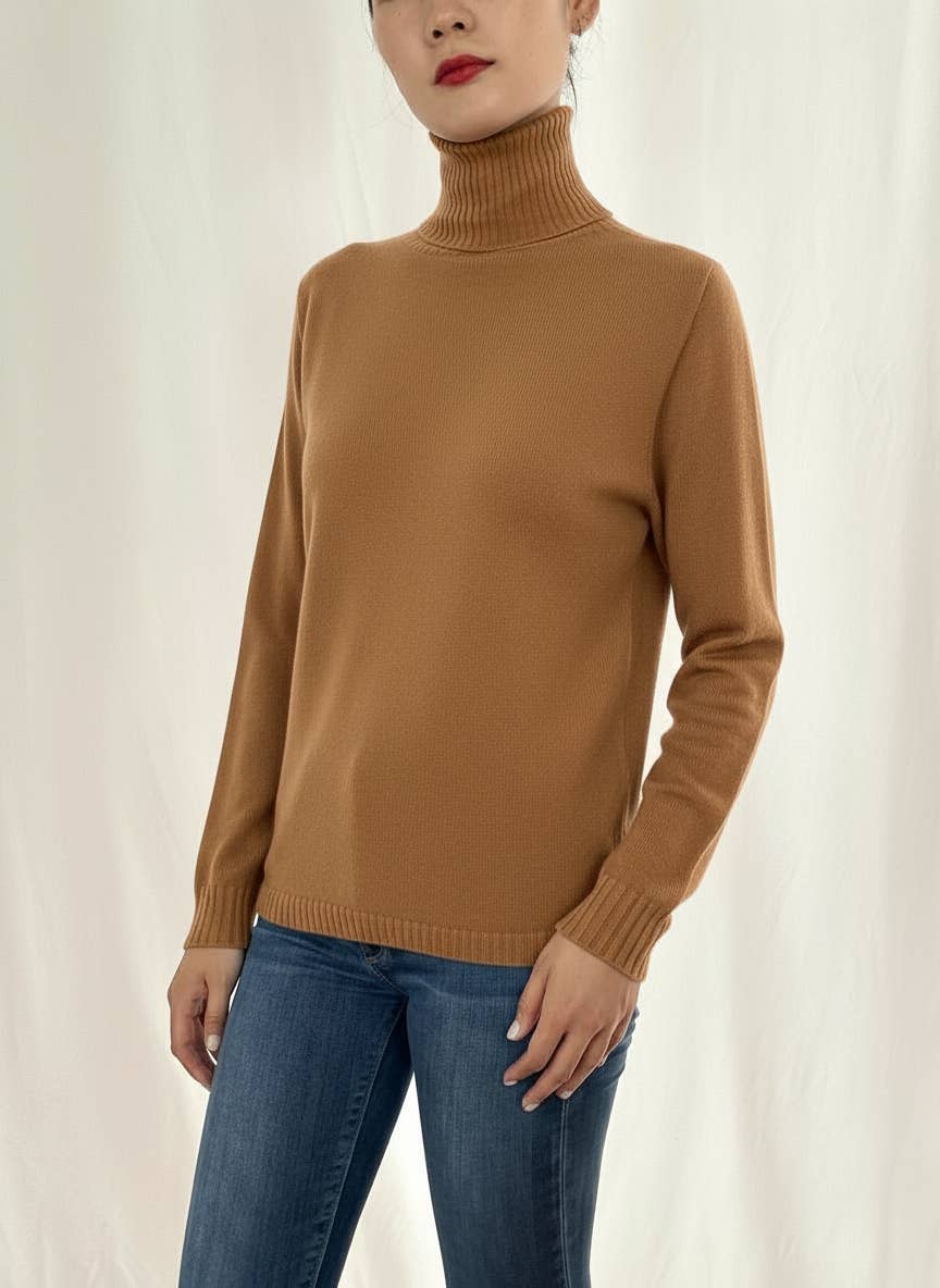 JULIA PARIS - Wholesale Knit Sweater - Women's - 100% Extrafine Wool Turtleneck0