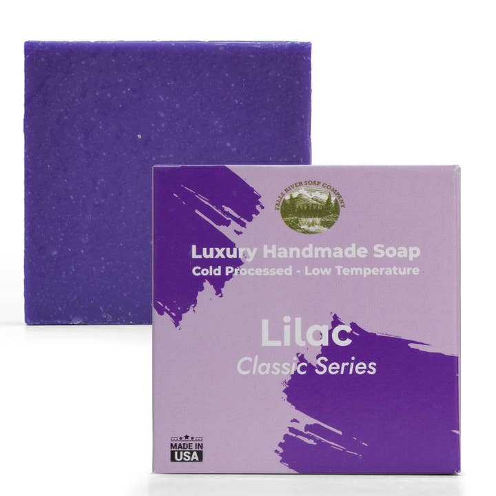 Lilac 5oz Soap Handmade Soap bar - Cherry Almond, oatmeal as exfoliant - Pure Essential Oil Natural Soaps- Anniversary Wedding Gifts Christmas stocking stuffer cherry blossom - Falls River Soap Company for wholesale by Falls River Soap Company