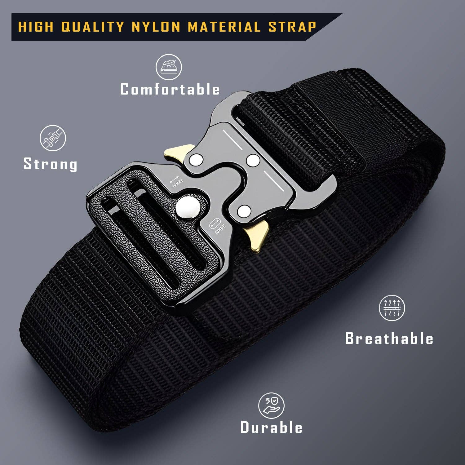 Ledsone - Wholesale Belt - Men's - Fabric Trim Men's Belt Adjustable Buckle Fit for Men Dress ~53373