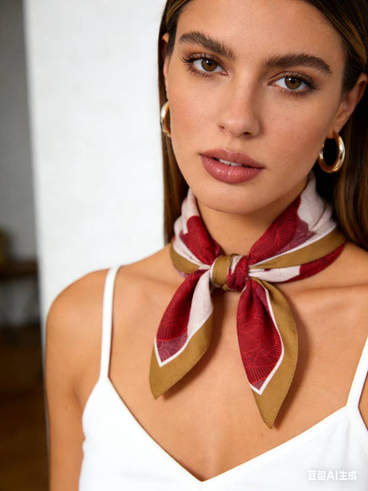 Foulard piccolo D-19 Bis con motivo geometrico colorato per la vendita all'ingrosso da parte di LINETA