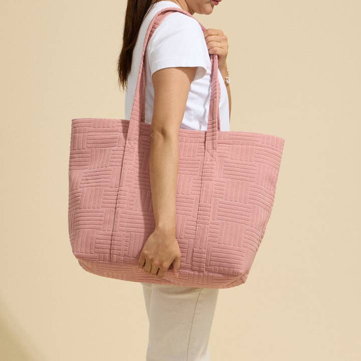 Frem - Wholesale Tote Bag - Women's - Quilted Tote Bag with Woven Texture3