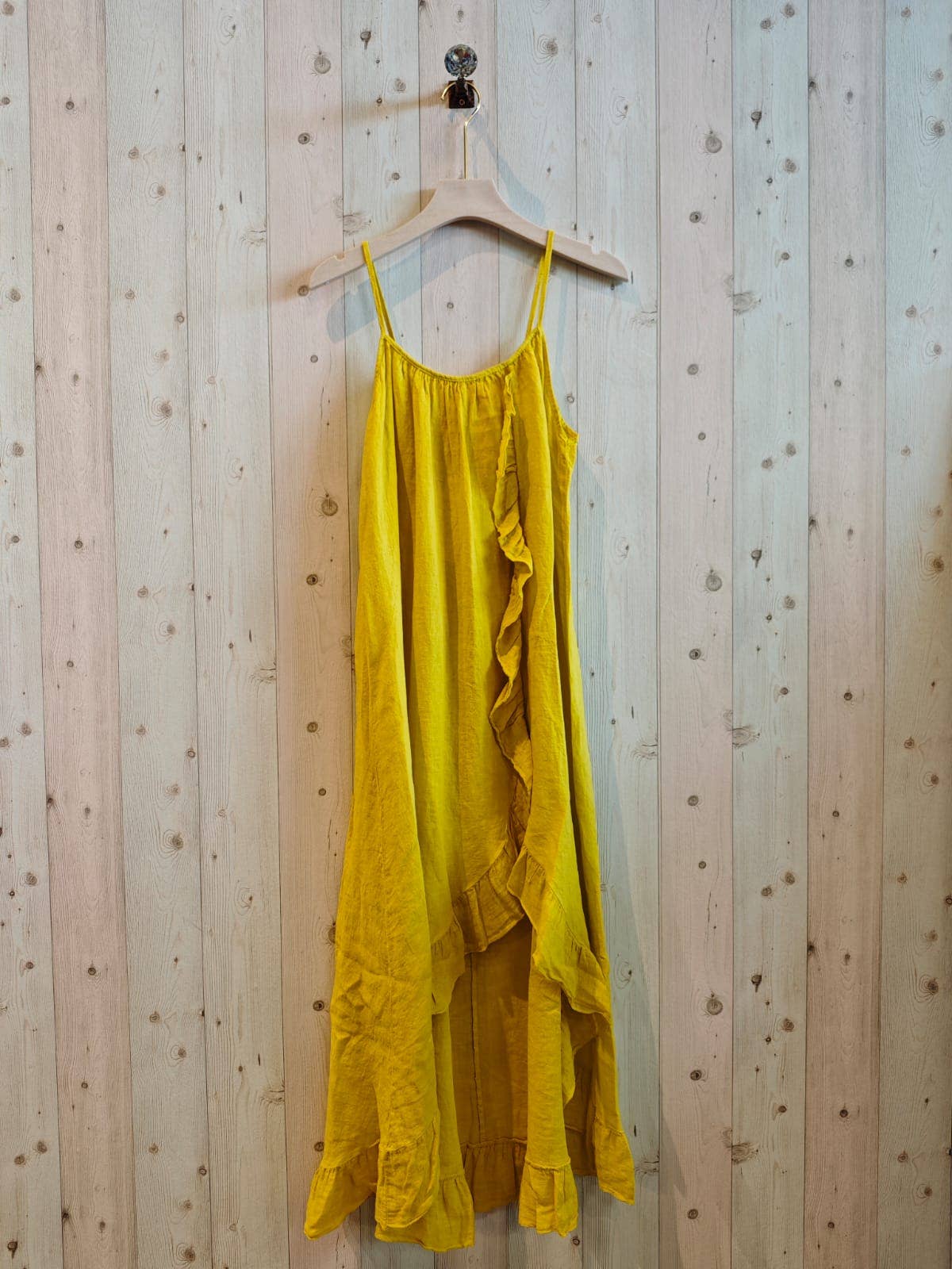 Linen & More - Wholesale Dress - Women's - REF 17621 DRESS WITH RUFFLE STRAP 100% LINEN2