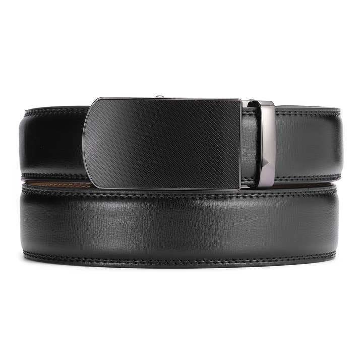 Jet Black Sognie Classic Ratchet Belt for wholesale on Faire