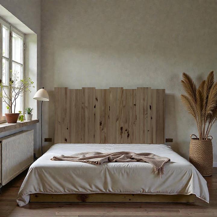 HAKU Cabecero de madera maciza. Acabado "R A W G R A Y". para venta al por mayor de Raw Wood