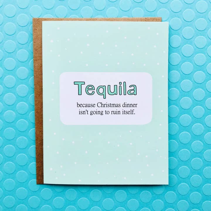 Carte de Noël Tequila pour la vente par Top Hat and Monocle