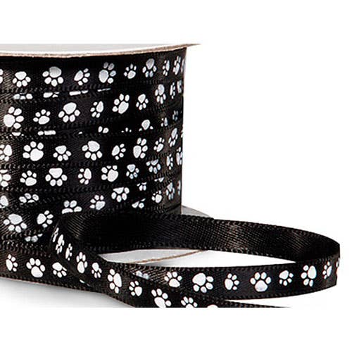 Nashville Wraps - Wholesale Ribbon - Gift Wrapping - Paw Print Satin Ribbon
