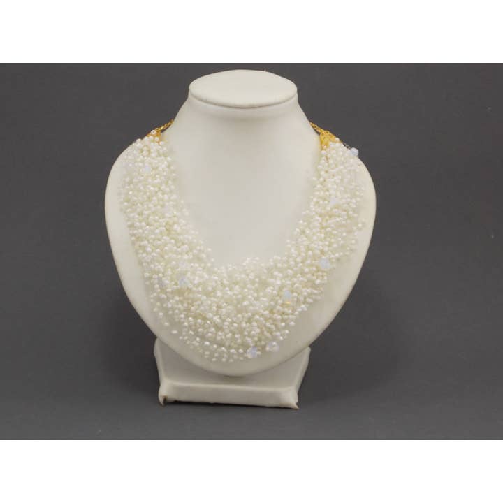 Ninolia - Vendita all'ingrosso Collane di perline/perle - Collana di pietra di luna con perline di pietre preziose di luna e perla beige regalo di San Valentino per fidanzata elegante stratificazione delicata lunghezza personalizzata8