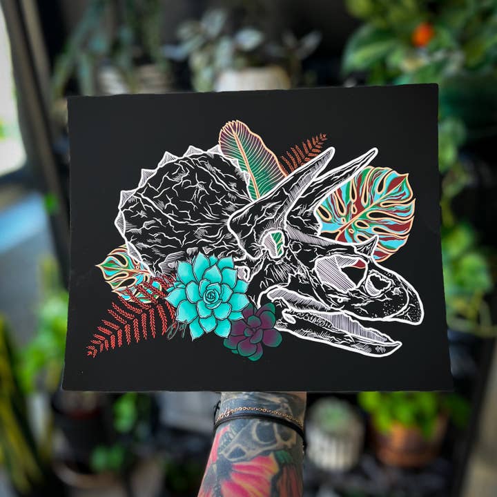 Triceratops Premium Print for engroshandel hos Catnip and Kittens