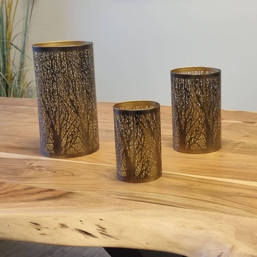 Ambiente Haus - Vente Lanternes - Lanterne décor forêt - hauteur 16 cm1