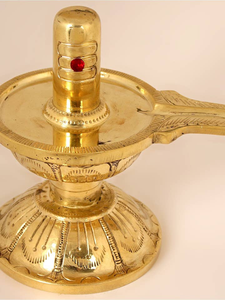 8-Zoll-Shiva Linga aus Messing | Handgefertigt | Hergestellt in Indien für den Großhandel von Exotic India Art