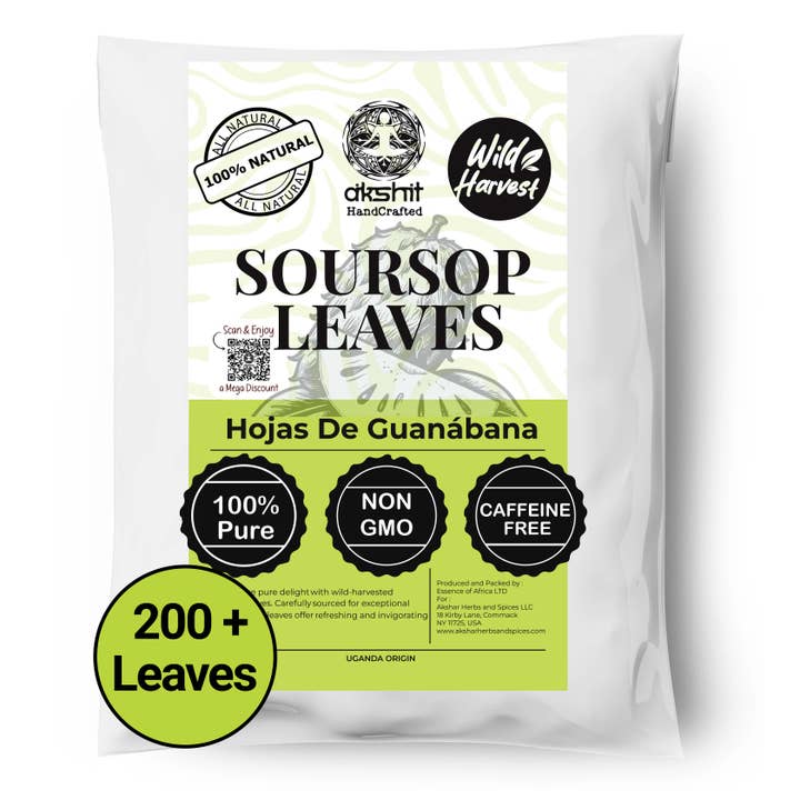 Akshit - Wholesale Loose Tea - 200+Soursop Leaves, Hojas de Guanabana Dried Graviola Leaves