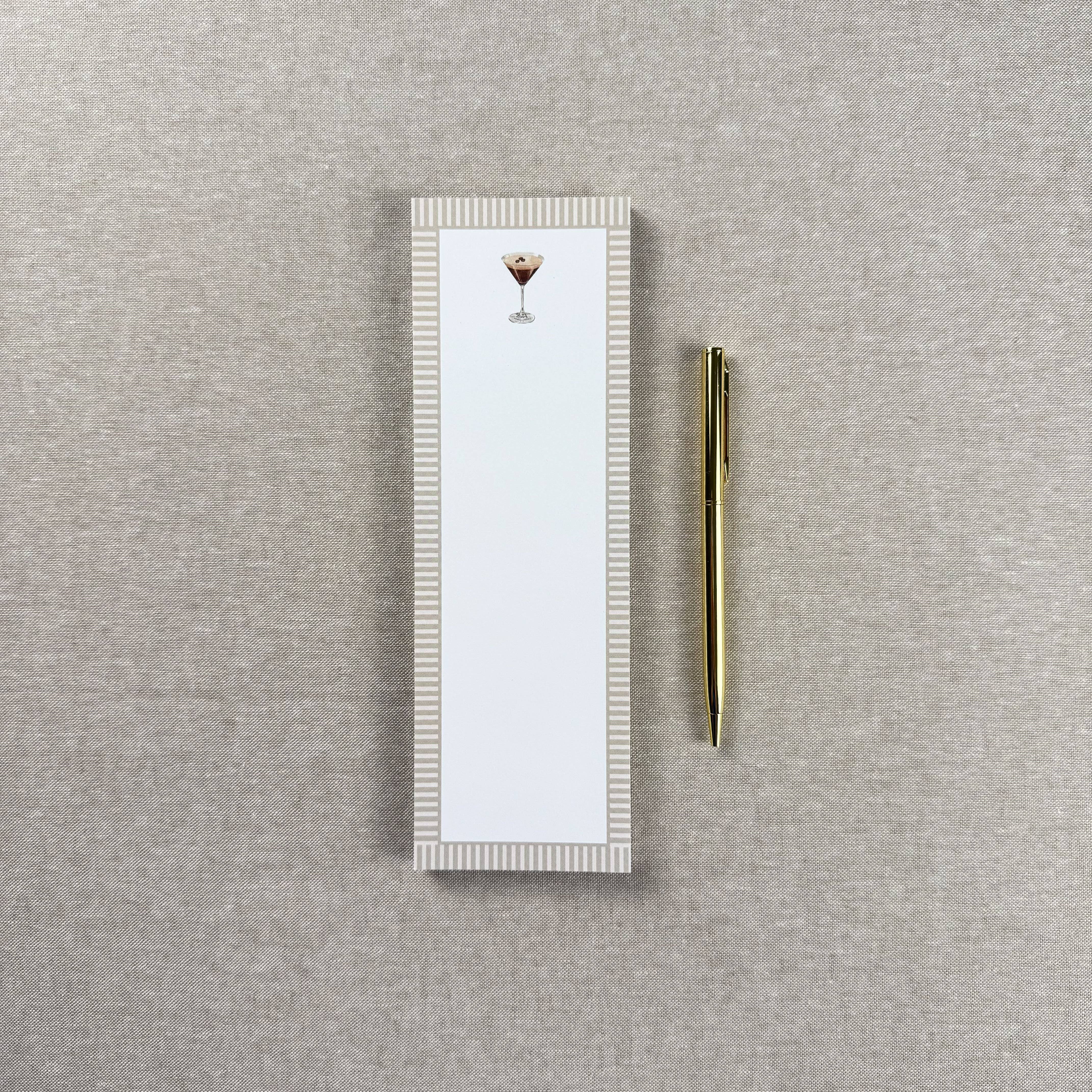 Casey Jo Paper Co. - Wholesale Notepad - Espresso Martini Skinny Notepad2