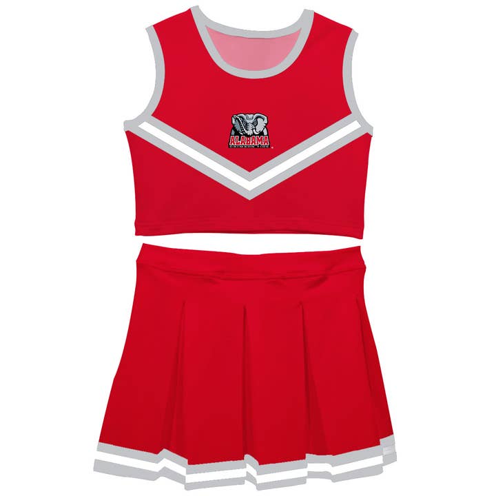 Alabama Crimson Tide Red Sleeveless Cheerleader Set for wholesale by Vive La Fete