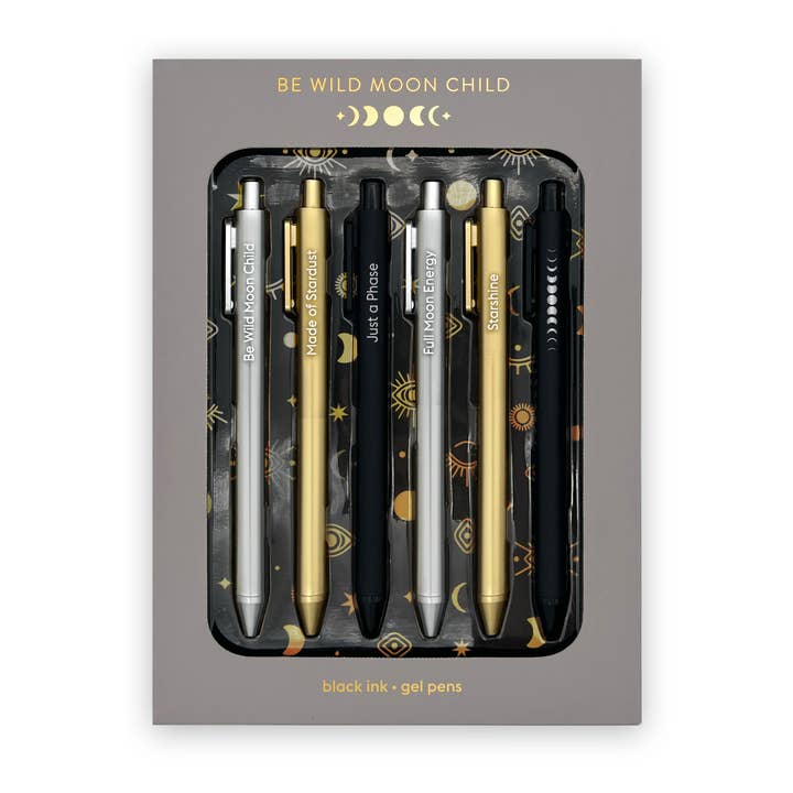 SNIFTY - Venta al por mayor Bolígrafo - BE WILD MOON CHILD, JUEGO DE BOLÍGRAFOS DE GEL CON CITA