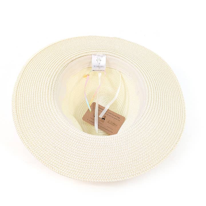 Black Ginger - Vendita all'ingrosso Cappello di paglia - Donna - Cappello pieghevole Panama con fascia gioiello (57 cm) - Naturale2