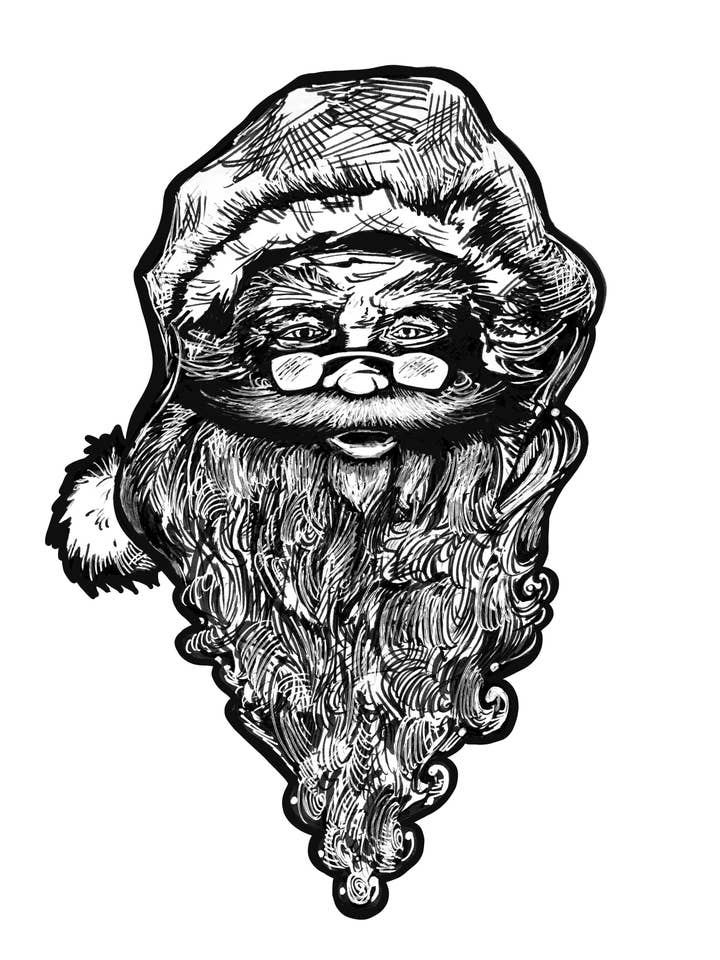 Santa Art Print for wholesale by Kellie Cooke Art