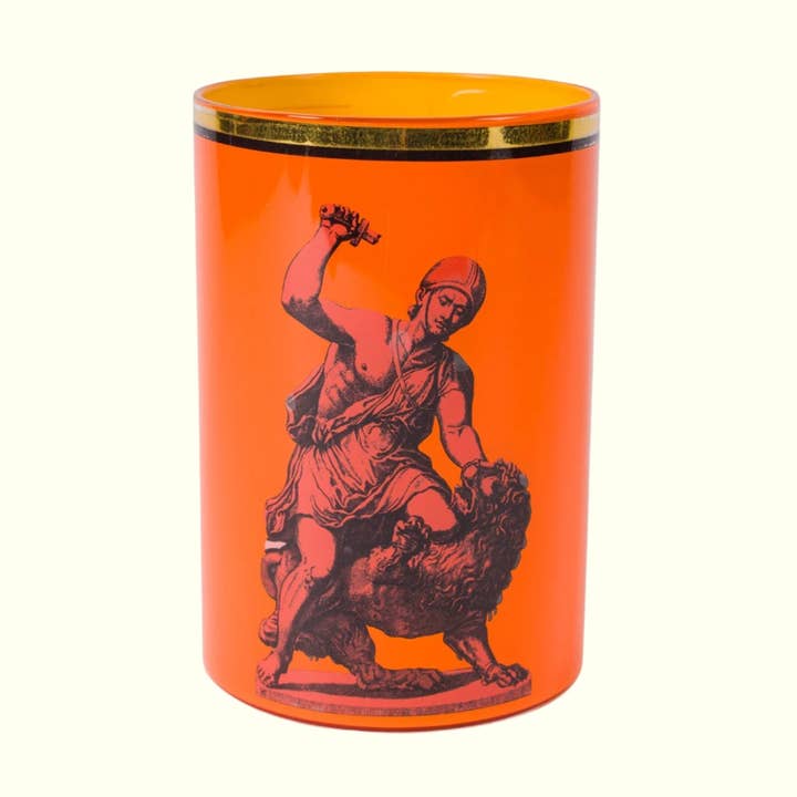Roman Soldier & Lion Brush Pot for wholesale by Bridie Hall Ltd