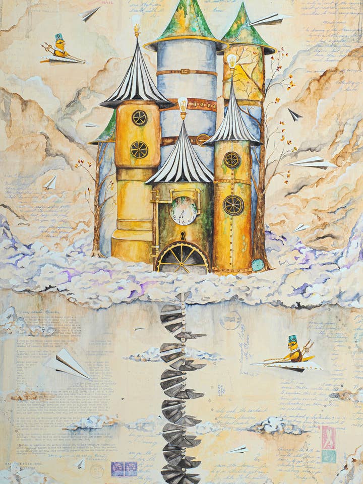 Impression Giclée Sur Ailes et Brume pour la vente par Katie Crawford Art