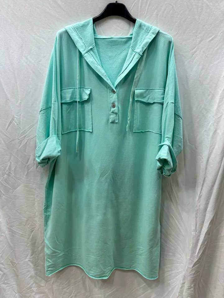 Mimi & Gogo - Vendita all'ingrosso Vestito - Donna - Abito felpa con cappuccio e tasche @8587_RSweatsPoche7