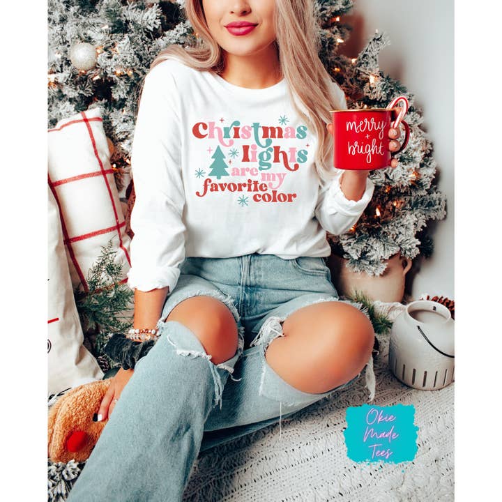 Le luci di Natale sono la mia felpa preferita per la vendita all'ingrosso da parte di Okie Made Tees
