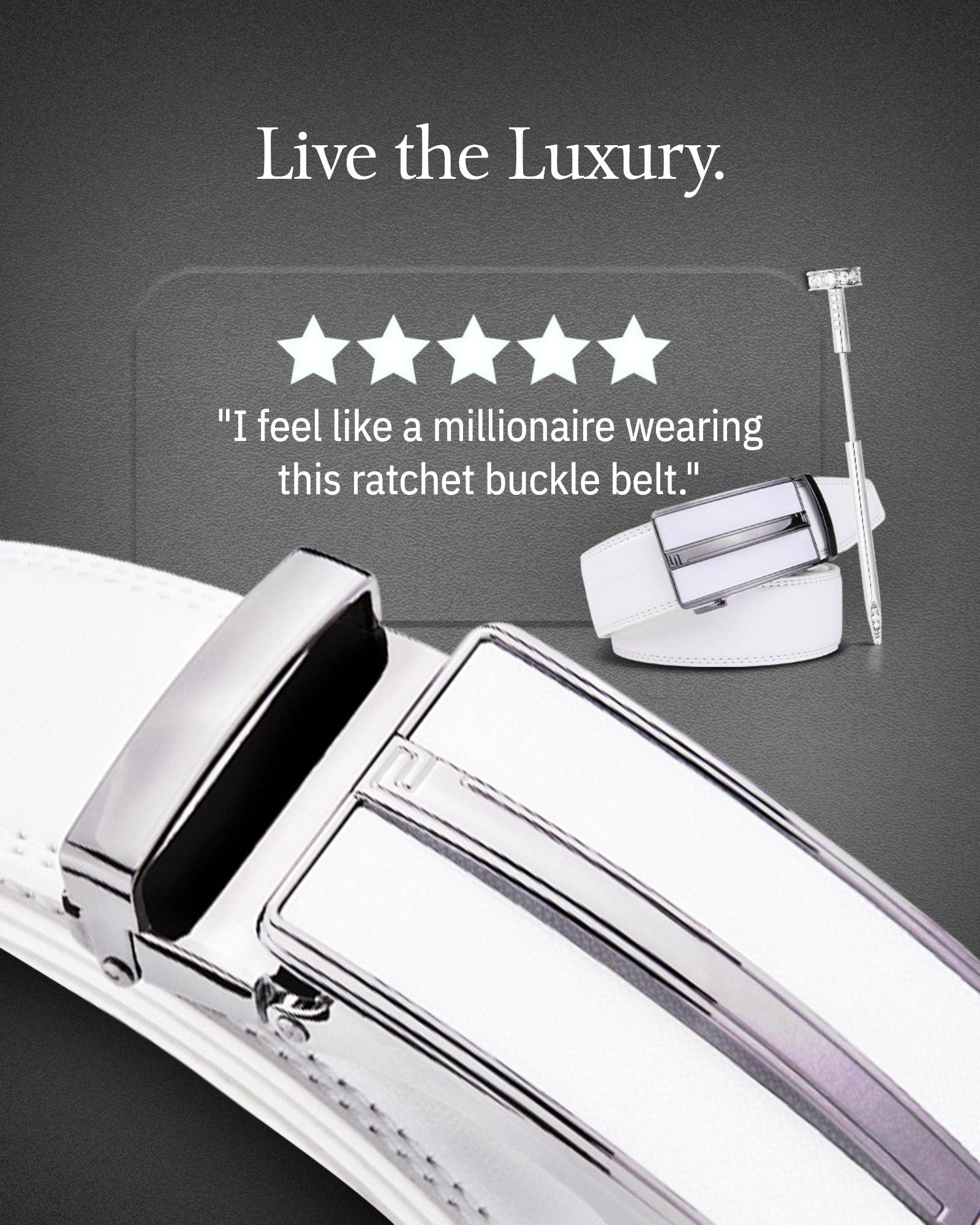 Access Denied Accessories - Venta al por mayor Cinturón - Hombre - Cinturones de Cuero con Trinquete para Hombre con Hebilla Deslizante Automática10