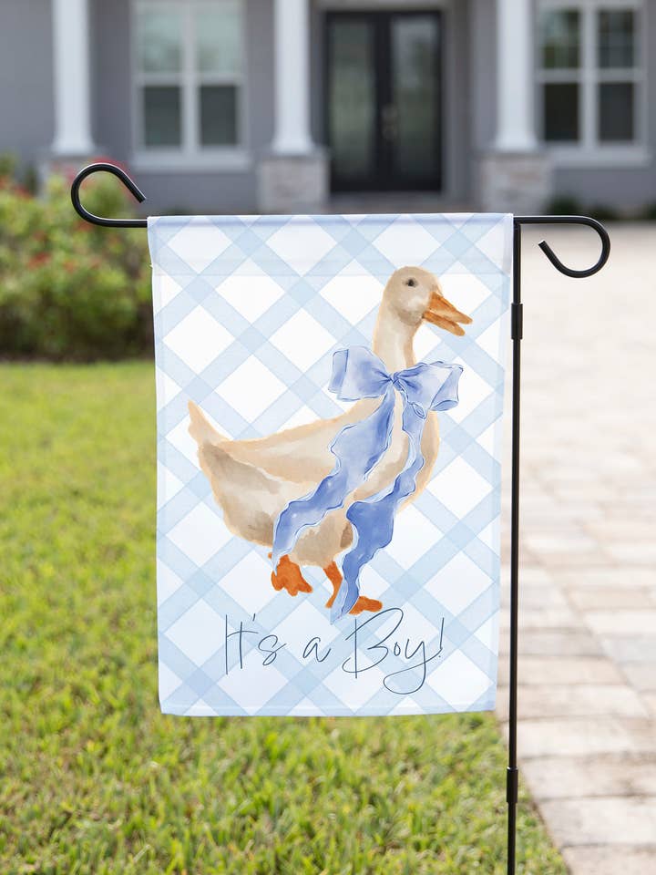 Blue Bow Goose Garden Flag for wholesale by The Navy Knot