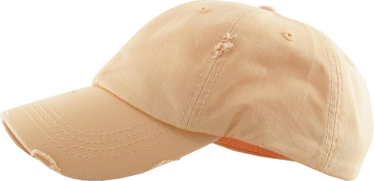 KBETHOS - Wholesale Ponytail Cap - Women's - Ponytail Washed Distressed Cotton Cap110