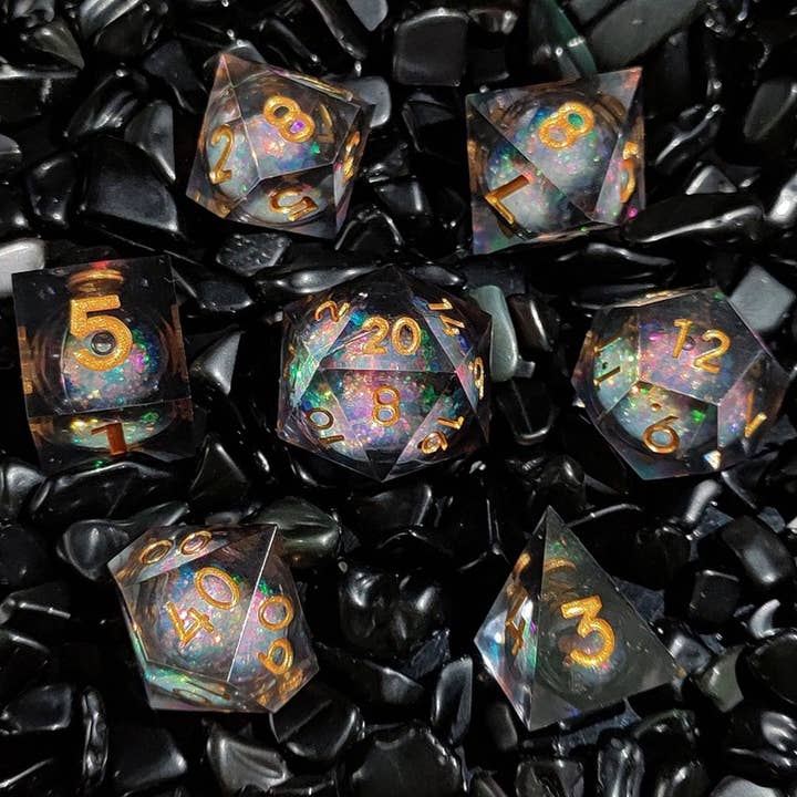 Tabletop Dominion Limited - Wholesale Dice - Arcane Cosmos | Liquid Core Dice | 7-Polyhedral Set