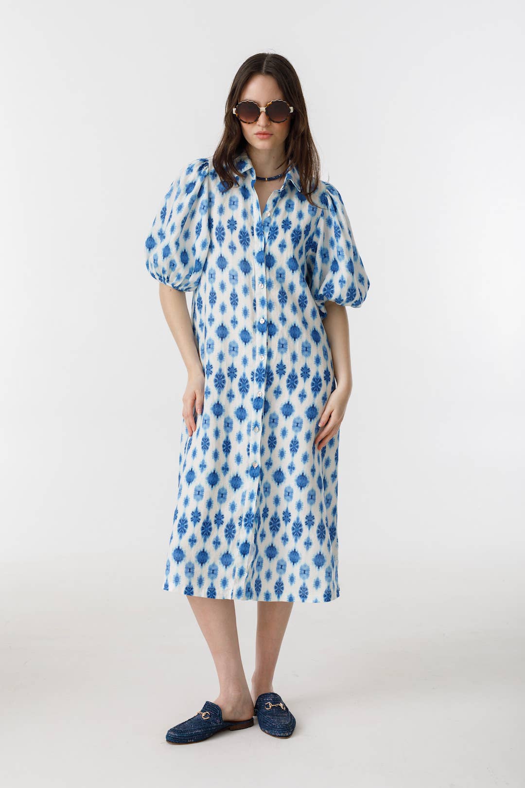 Angel Linen Dress - Hamptons Print for wholesale on Faire8