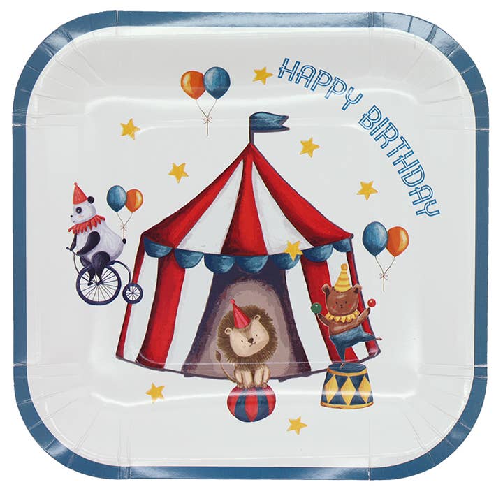 Party Partners - Wholesale Disposable plate - Happy Birthday Circus Plates