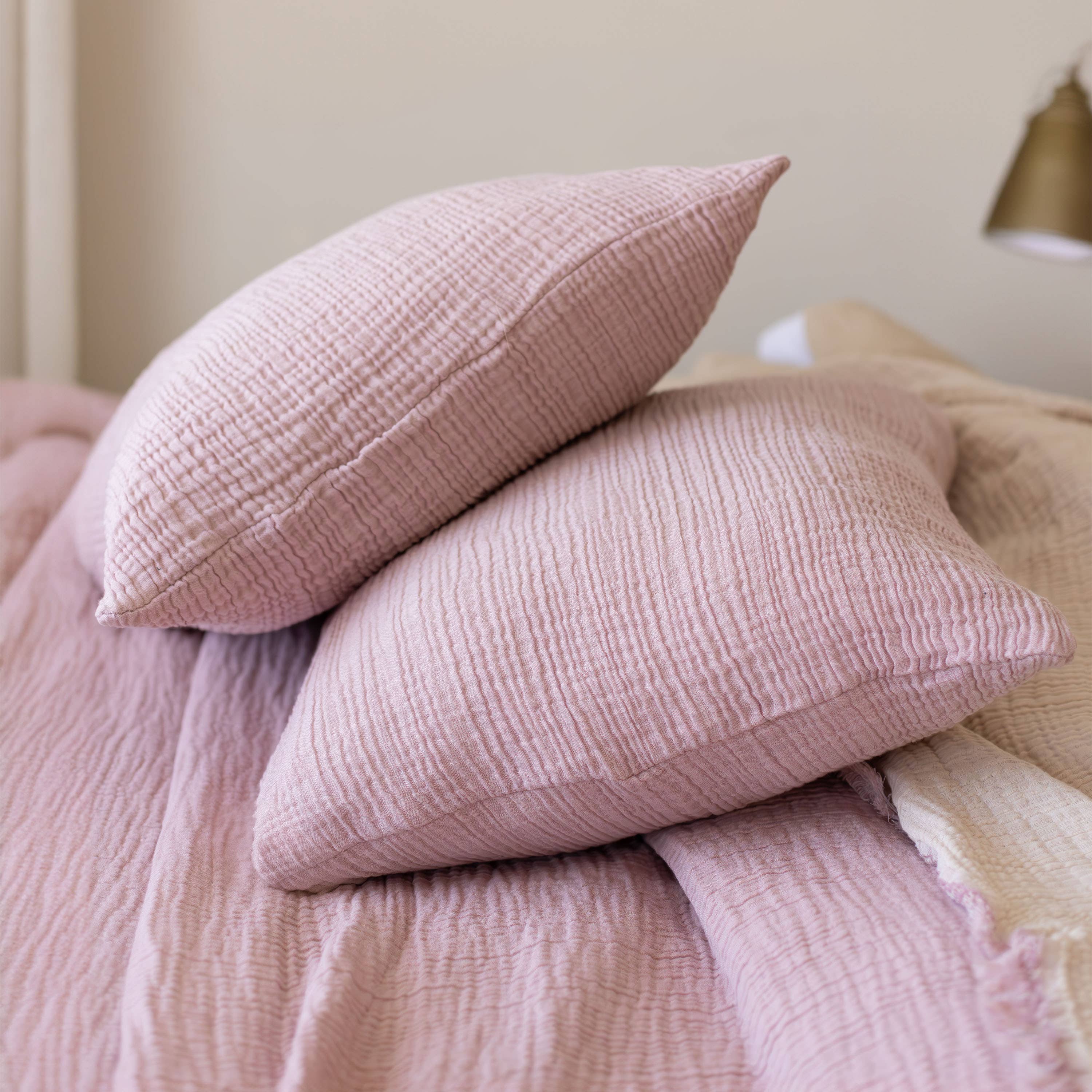 Vivamaison - Vente Plaids - Couvre-lit en mousseline frangé 100 % coton doux, 4 couches premium99