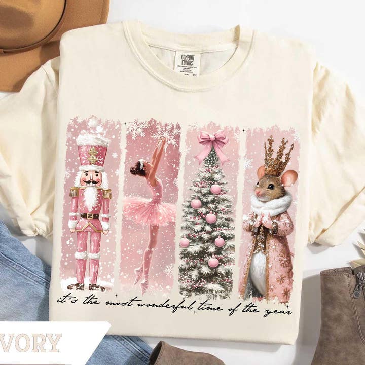 Glaime - Wholesale T-Shirt (Graphic) - Women's - Comfort Colors Christmas Time Sweatshirt, Xmas Shirt2