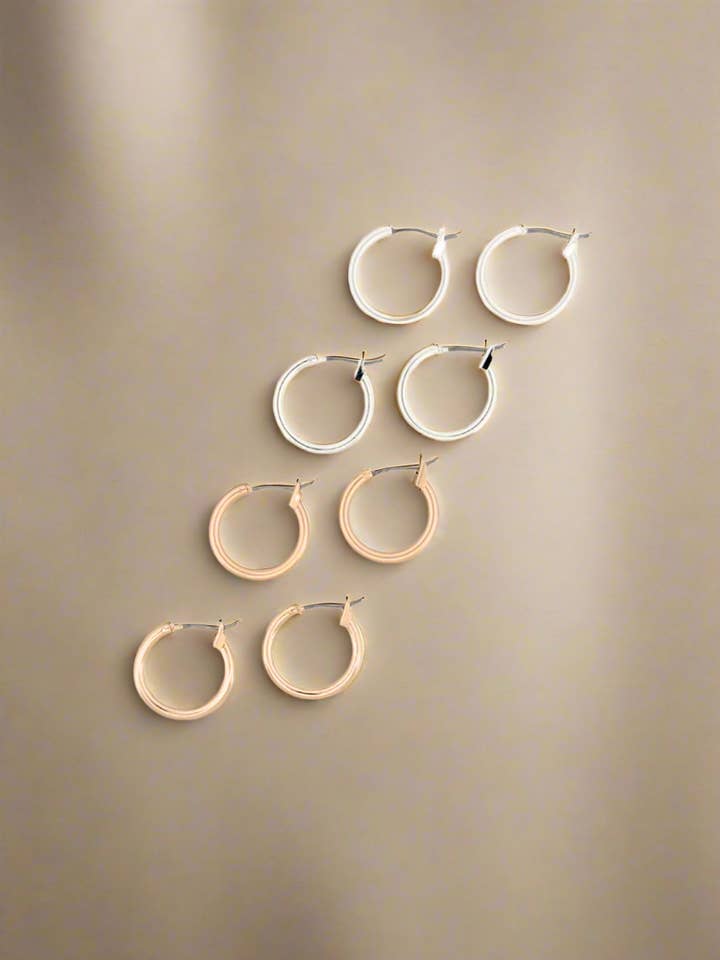 Classic Everyday Julia Medium Latch Huggie Earrings for wholesale by My Girl in LA