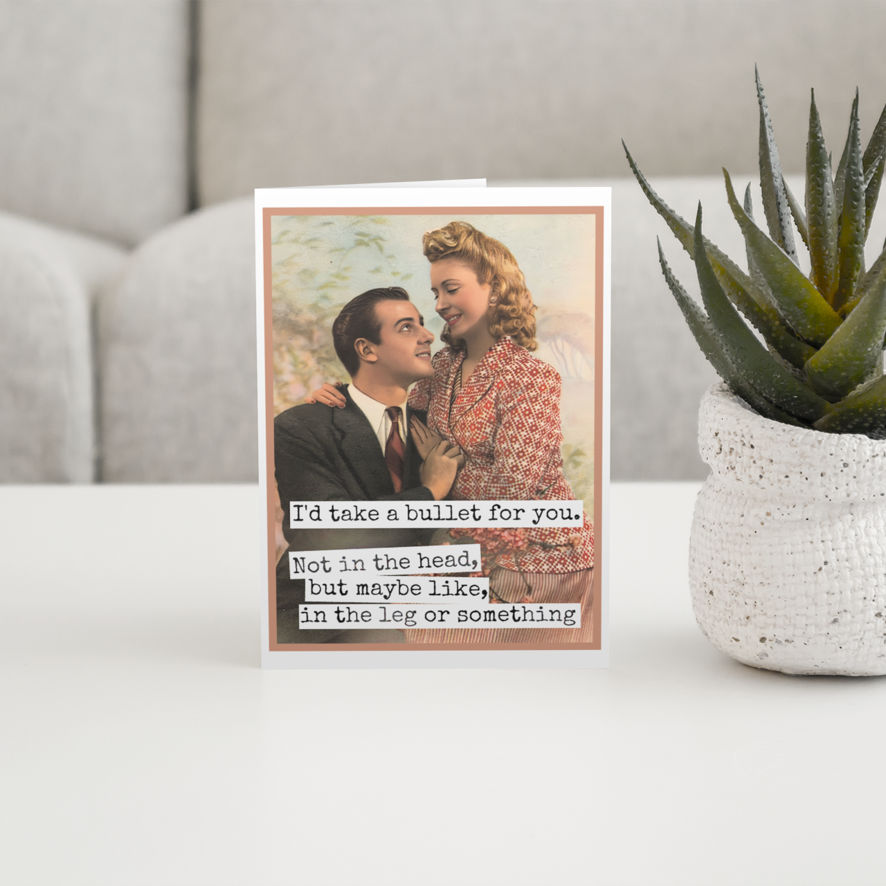 Raven's Rest Studio - Wholesale Love Card - Funny Love Card. I'd Take a Bullet For You. Not In The Head.2