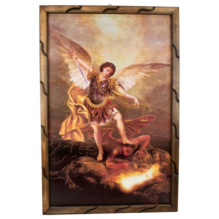 Mrcjsales - St. Michael Essence - Rustic Frame, Symbol of Strength, Hope, and Spiritual Comfort. Ideal Gift for Special Occasions! for wholesale by mrcjsales