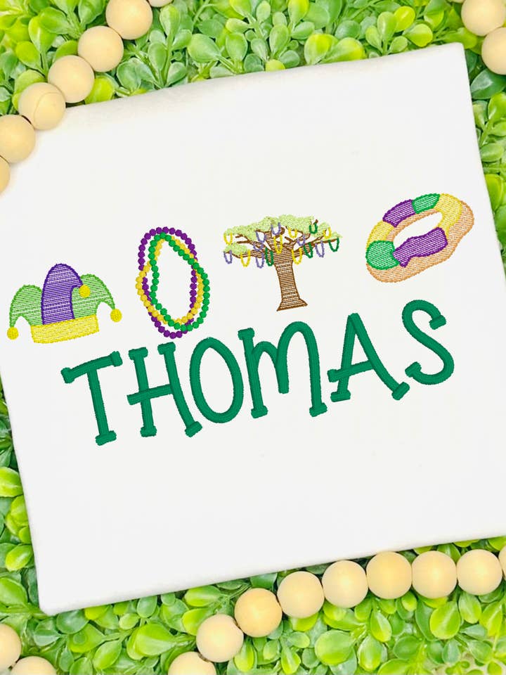 Mardi Gras Jester Icons Shirt for wholesale by Embroidered Edge