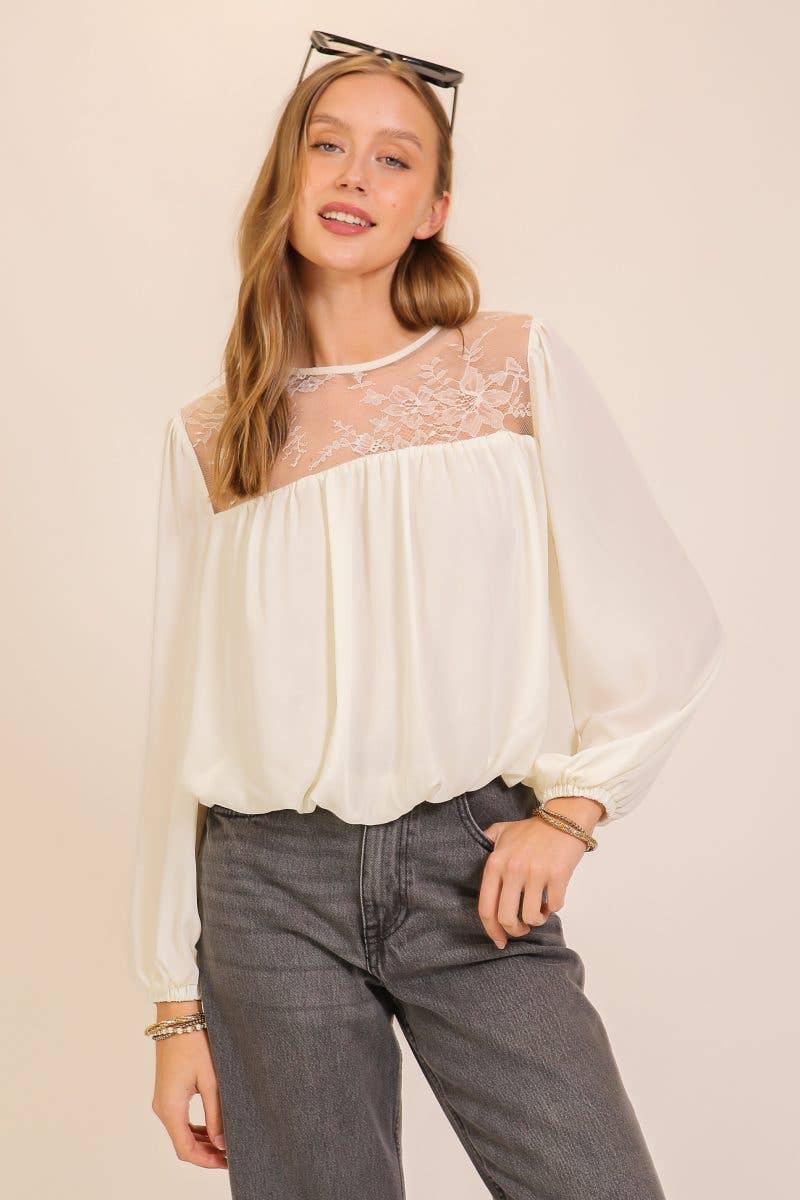 Vanilla Monkey – wholesale Blus - Dam – Blus med spetsoktop4