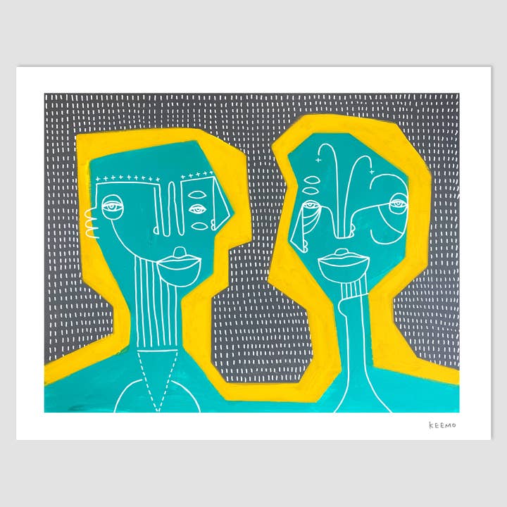 Love Colorful Modern Art Print Lover Couple Friends Kindness for wholesale by Keemo Gallery