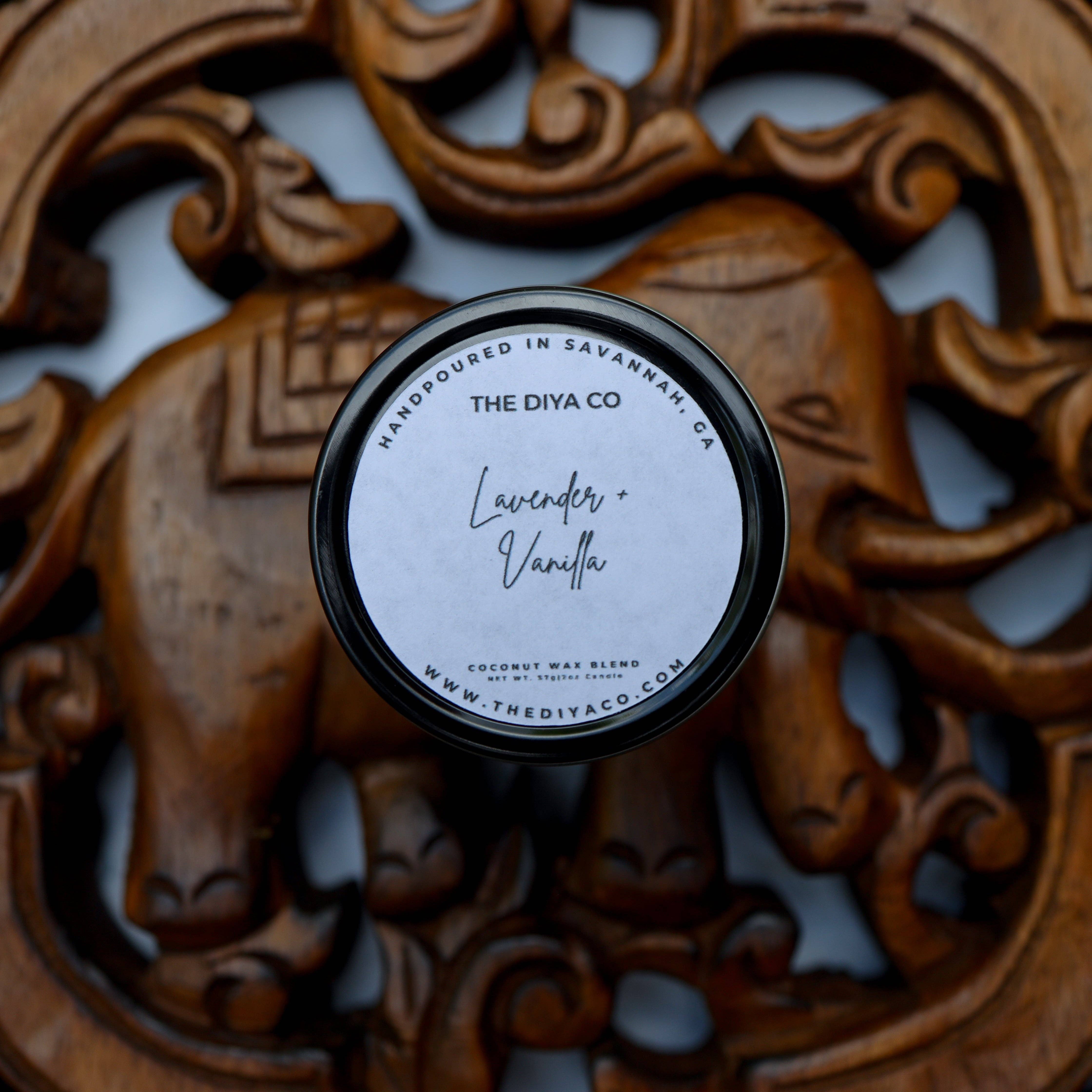 The Diya Co - Wholesale Travel Candles - Mini Tin 2oz Candle |Best Selling Scents |Coconut Soy Wax2