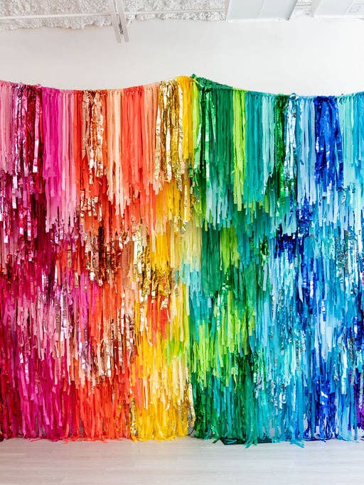 Color Spectrum Fringe Backdrop for wholesale by Oh My Darling Party Co