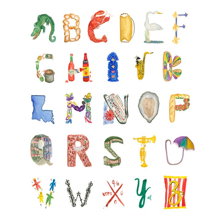 Studio Scinto - Wholesale Art Print - Alphabet of New Orleans 1