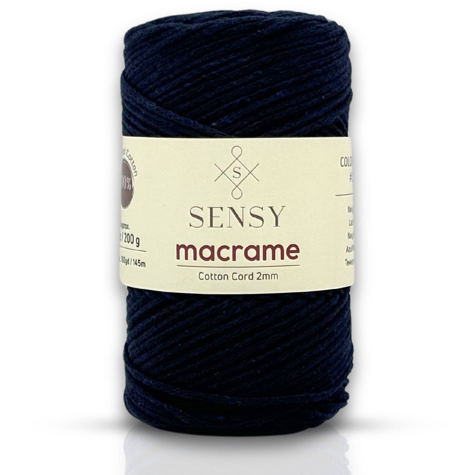 Sensy - Wholesale Yarn - Sensy Premium 2mm - 160 yards 100% Recycled Cotton Macrame Cord12